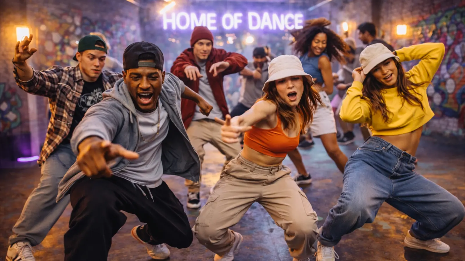 Alumnos de Home of Dance bailando en la academia de Teatinos, Málaga