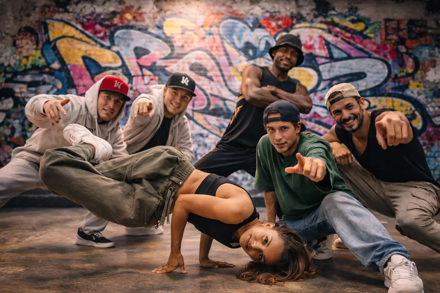 B-boy haciendo un freeze en una clase de breaking en Málaga